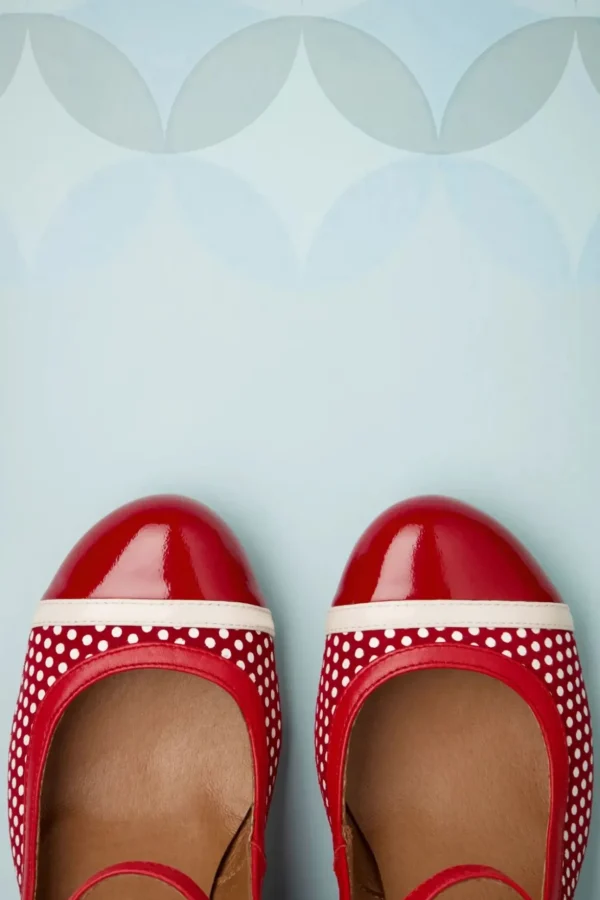 Charol Lederen Mary Jane Pumps In Rood-Nemonic Cheap