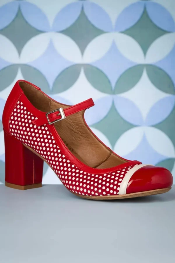 Charol Lederen Mary Jane Pumps In Rood-Nemonic Cheap