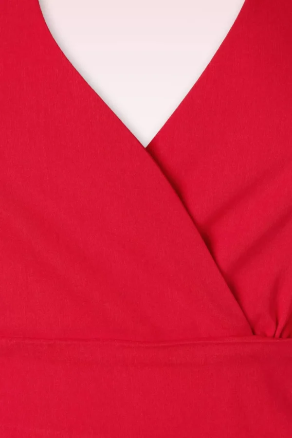 Cher Halter Pencil Jurk In Rood-Vintage Chic for Topvintage Fashion
