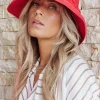 Chloe Travel Hoed In Koraalrood-Brontu00e9 Fashion