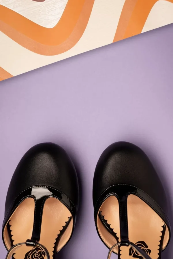 Country Rose Pumps In Zwart-Banned Retro Best