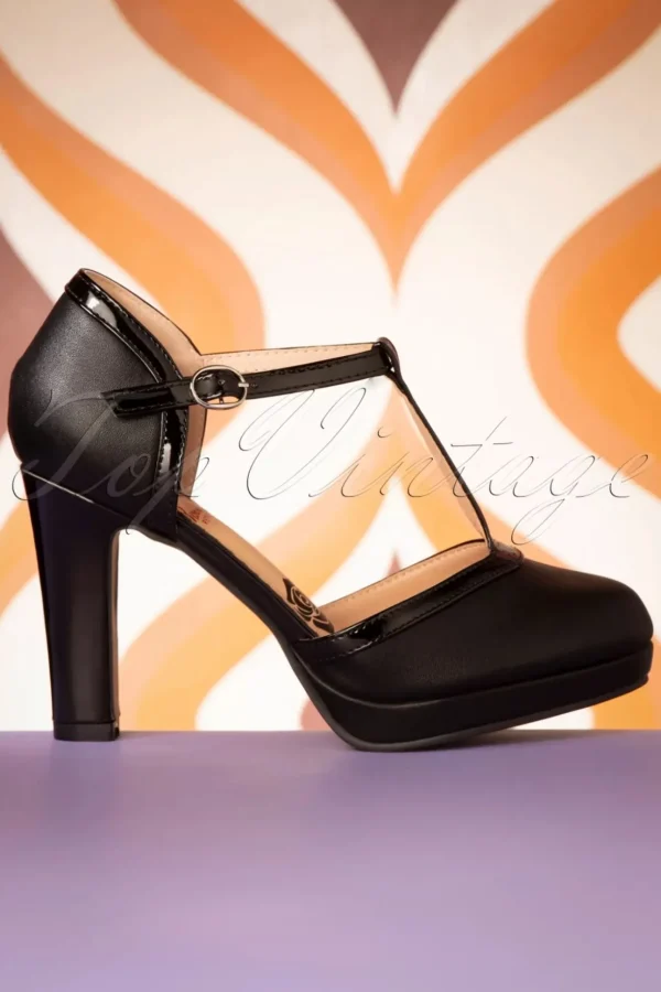 Country Rose Pumps In Zwart-Banned Retro Best