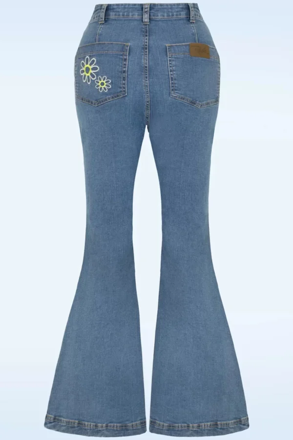 Daisy Flower Power Jeans In Licht Blauw-Bunny Flash Sale