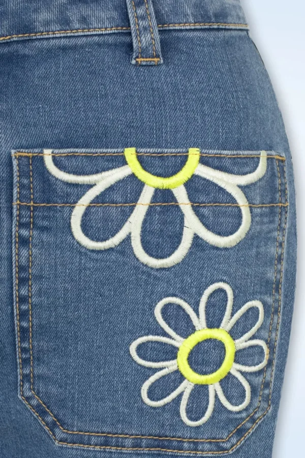 Daisy Flower Power Jeans In Licht Blauw-Bunny Flash Sale