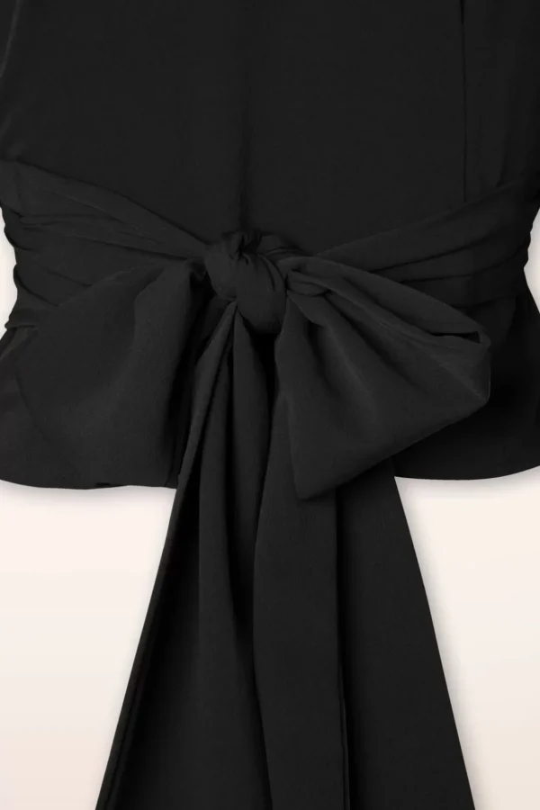 Darla Overslag Blouse In Zwart-Rock N Romance Cheap