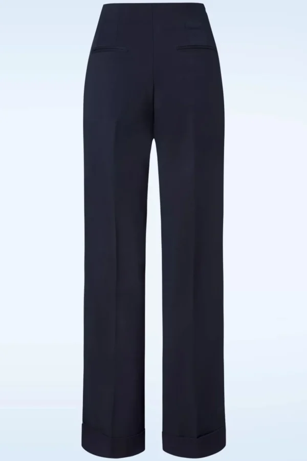 Diadora Wijde Pantalon In Marineblauw-Glamour Bunny Business Babe Sale
