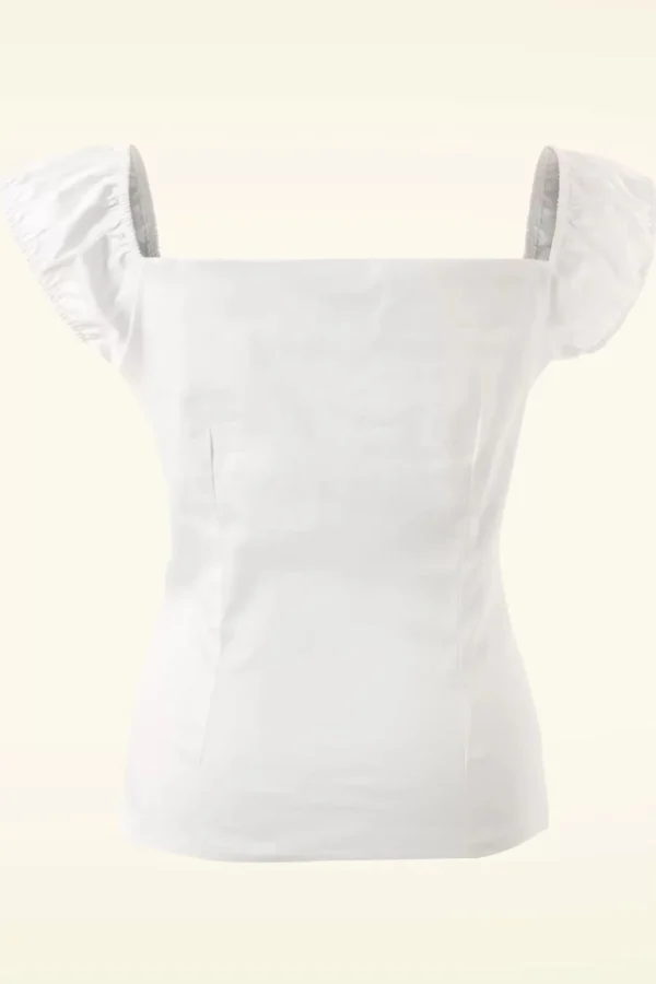 Dolores Top Carmen Wit-Collectif Clothing Clearance
