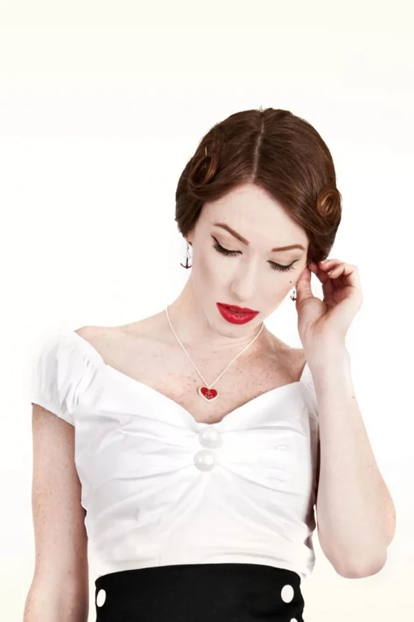 Dolores Top Carmen Wit-Collectif Clothing Clearance