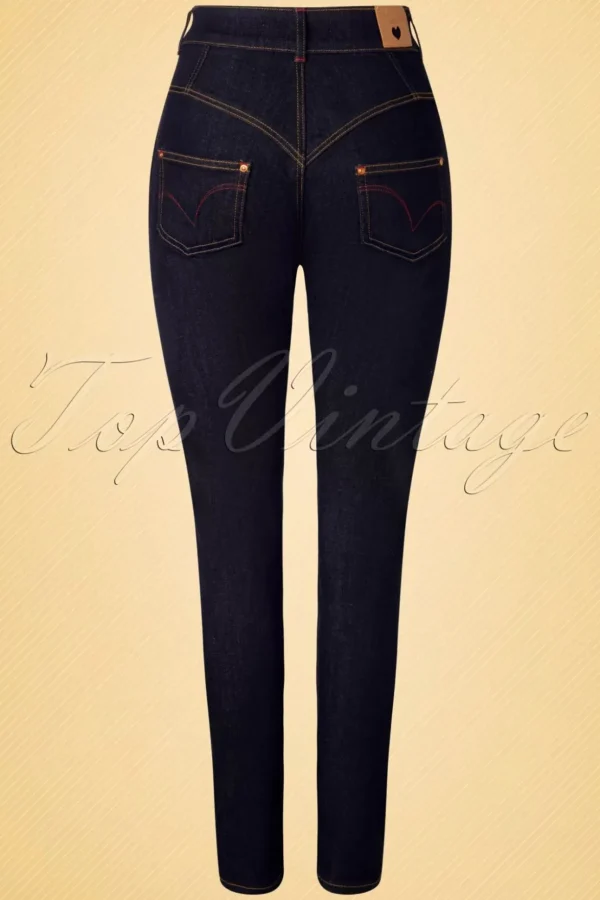 Doris Skinny Jeans In Donkerblauw-Rock-a-Booty Best