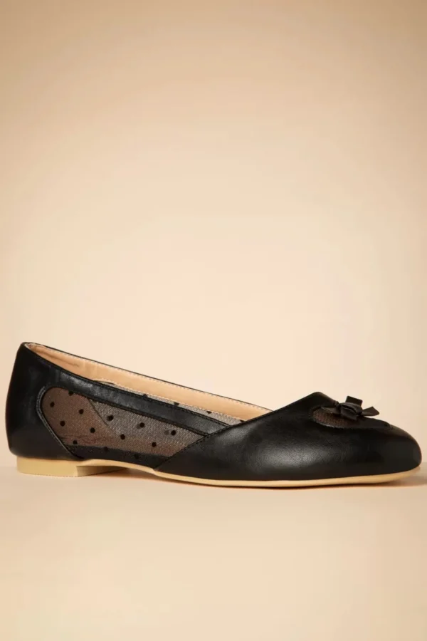 Elegant Spots Ballerina's In Zwart-Banned Retro Cheap