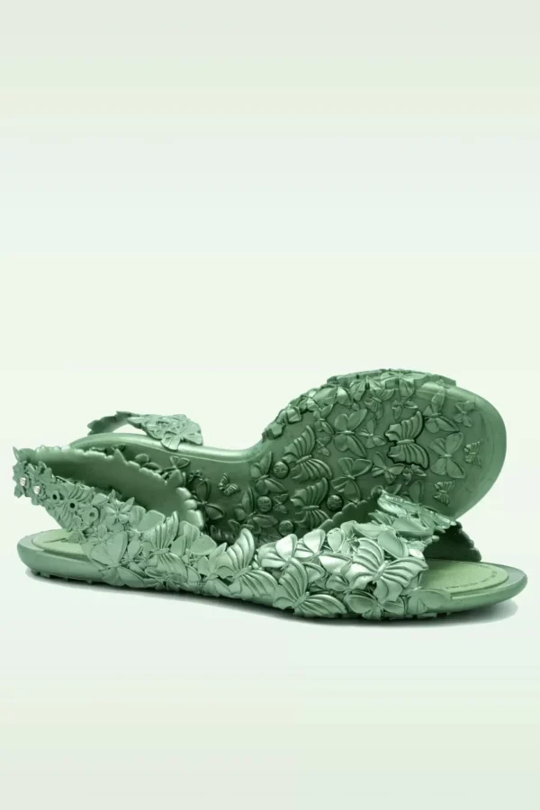 Flexi Butterfly Flipflop Sandaaltjes In Glossy Groen-Sunies Clearance