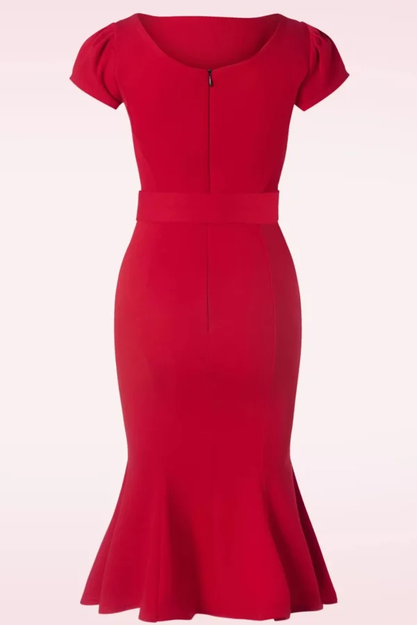 Gwen Pencil Dress In Red-Vintage Chic for Topvintage Hot