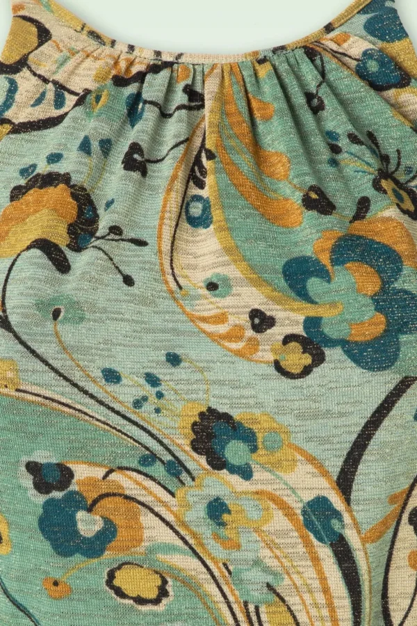 Hazel Jurk Frenzy In Dusty Turquoise-King Louie Clearance