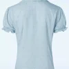 Heart On Her Sleeve Blouse In Blauw-Banned Retro Best Sale