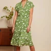 Irene Bateau Midi Jurk In Woodbine Groen-King Louie Clearance