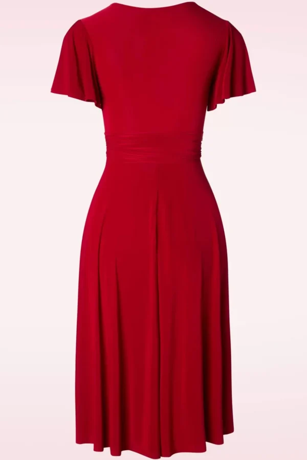 Irene Gekruiste Swingjurk In Rood-Vintage Chic for Topvintage Outlet