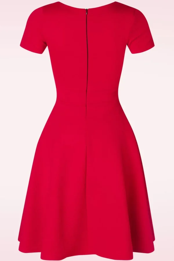 Jenna Jacquard Jurk In Rood-Vintage Chic for Topvintage Clearance