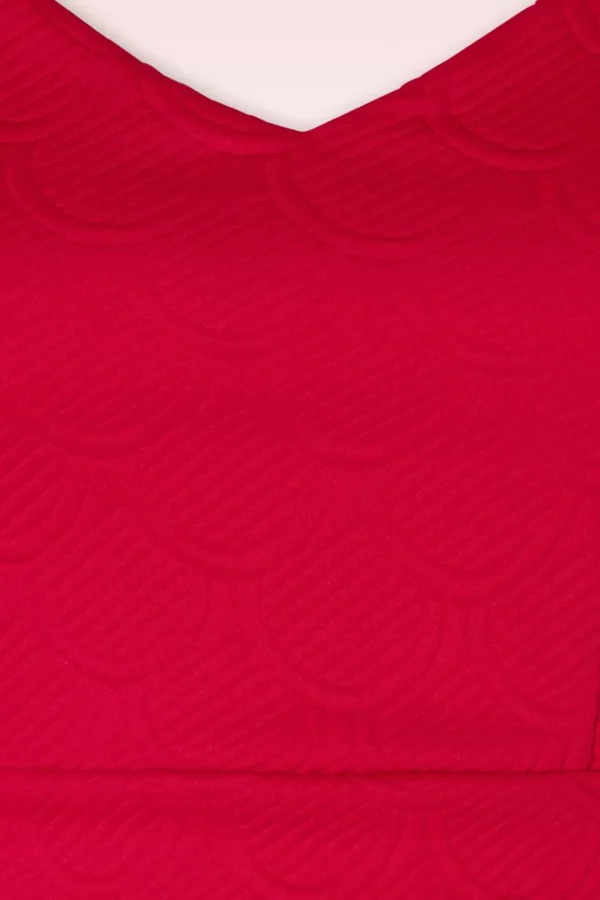 Jenna Jacquard Jurk In Rood-Vintage Chic for Topvintage Clearance