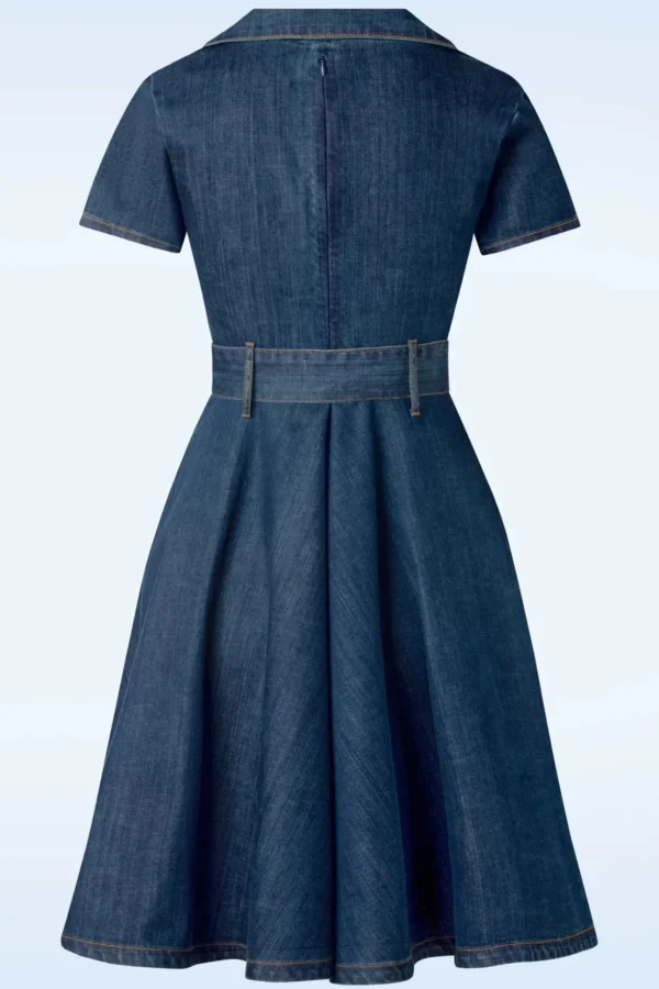 Jodie Swing Jurk In Blauw-Rock-a-Booty Discount