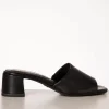 Josie Slip On Muiltjes Van Leder In Zwart-Tamaris Discount