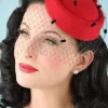 Judy-Hoed In Rood-Banned Retro New