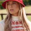 Julia Straw Cloche Hoed In Rood-Brontu00e9 Sale
