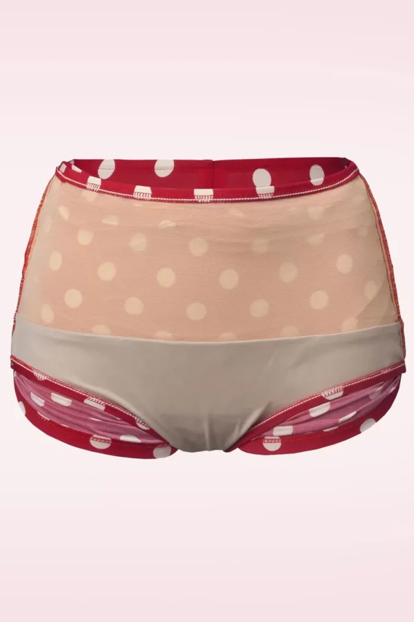 Klassieke Polka-Bikinibroek In Rood En Wit-Esther Williams Flash Sale