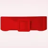 Ladies Day Out Riem Met Vierkante Gesp In Rood-Banned Retro Cheap