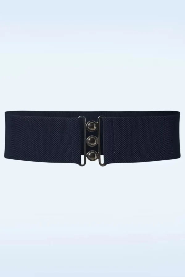 Lauren Retro Stretchriem In Marineblauw-Banned Retro Store