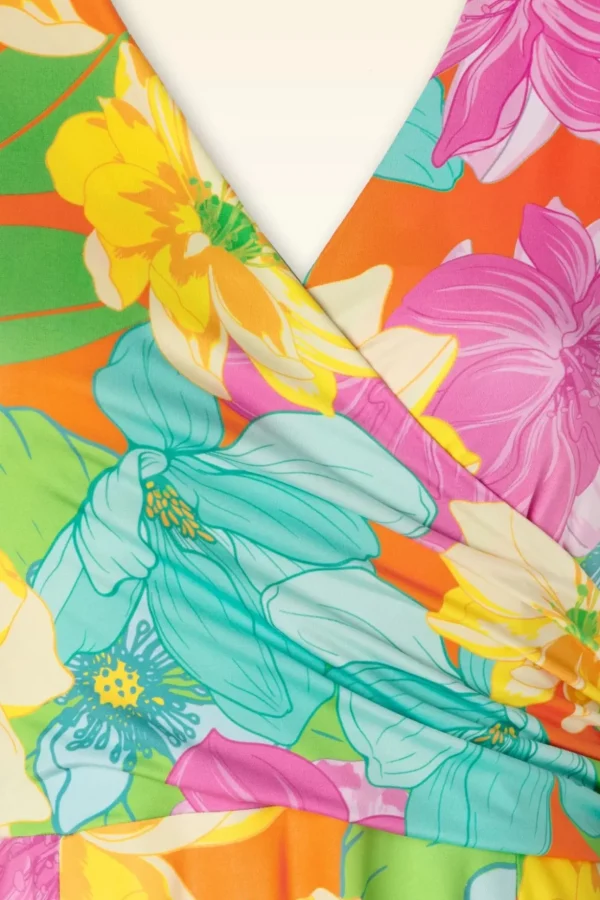 Layla Bright Floral Swing Jurk In Multi-Vintage Chic for Topvintage Cheap