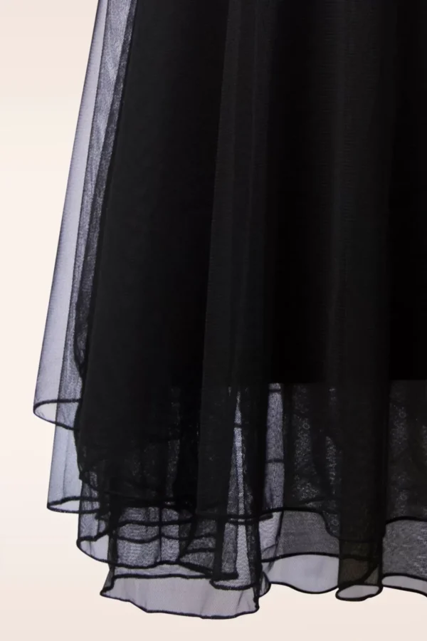 Mendy Mesh Gelaagde Rok In Zwart-LaLamour Discount