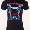 Meow Meow T-Shirt In Zwart-Queen Kerosin Fashion