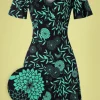 Mint Cocktail Jurk In Japanese Flowers Green-Mademoiselle Yu00e9Yu00e9 Best Sale