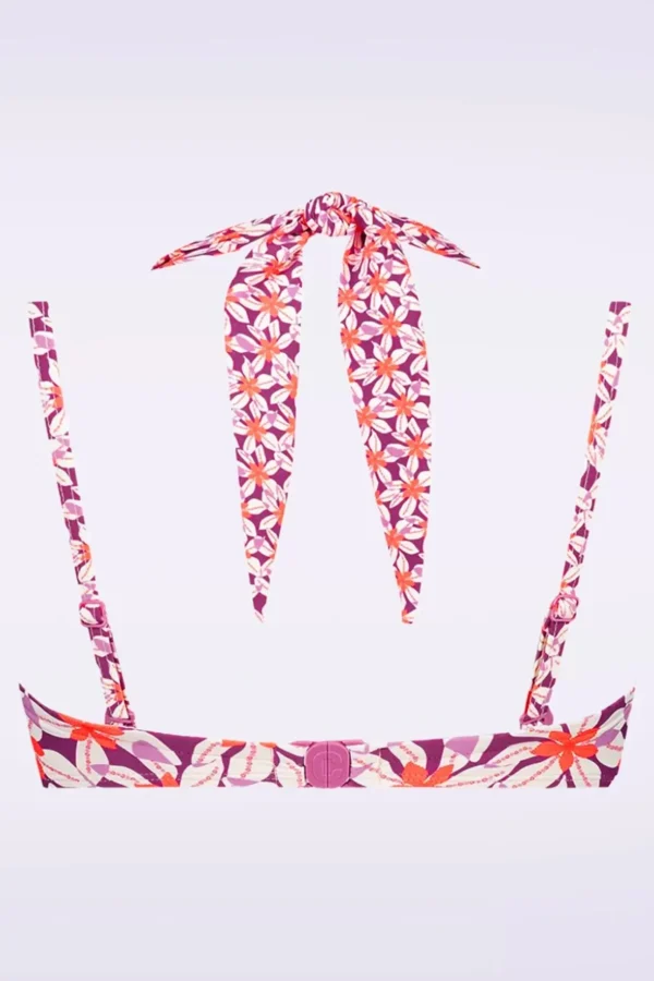 Multiway Summer Flowers Bikinitop In Paars-TC Beach Shop