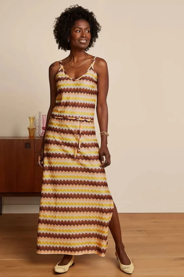 Nadya Maxi Jurk Carmine In Mock Oranje-King Louie Best