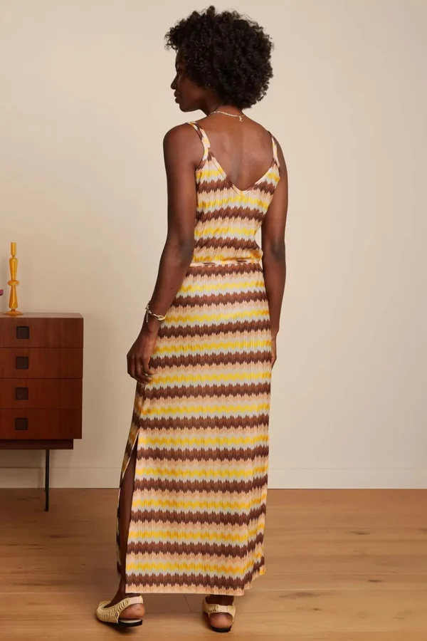 Nadya Maxi Jurk Carmine In Mock Oranje-King Louie Best