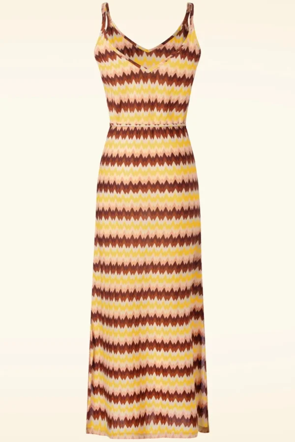 Nadya Maxi Jurk Carmine In Mock Oranje-King Louie Best