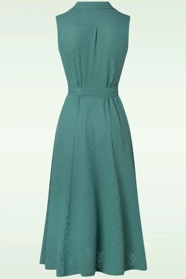 Nova Jurk Manelli Jacquard In Smoke Groen-King Louie Clearance