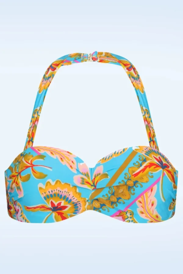 Orient Padded Bikini Top In Blauw-Cyell Sale