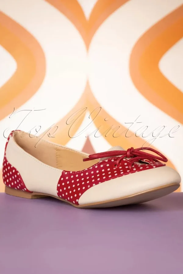 Oxford Isabella Ballerina's In Nude En Rood-Banned Retro Best Sale
