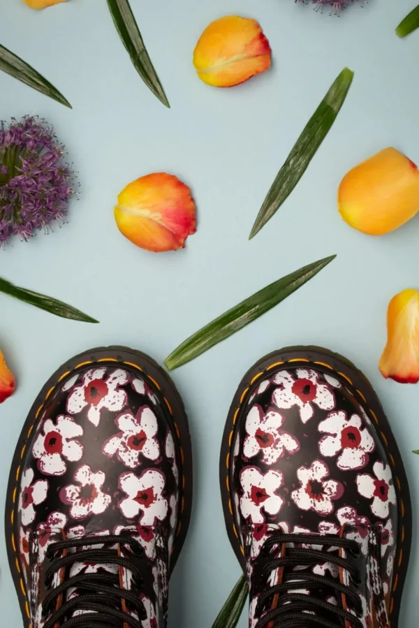 1460 Pansy Fayre Vintage Laarzen In Zwart-Dr. Martens Store