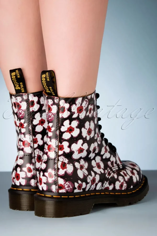1460 Pansy Fayre Vintage Laarzen In Zwart-Dr. Martens Store