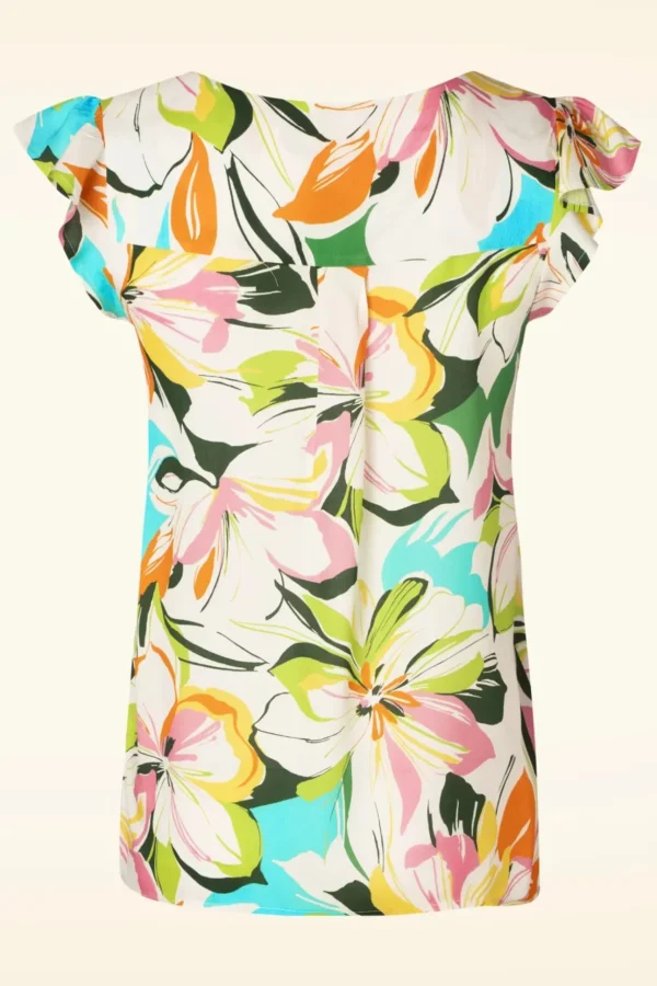 Phoebe Colourburst Top In Wit-Smashed Lemon Best Sale