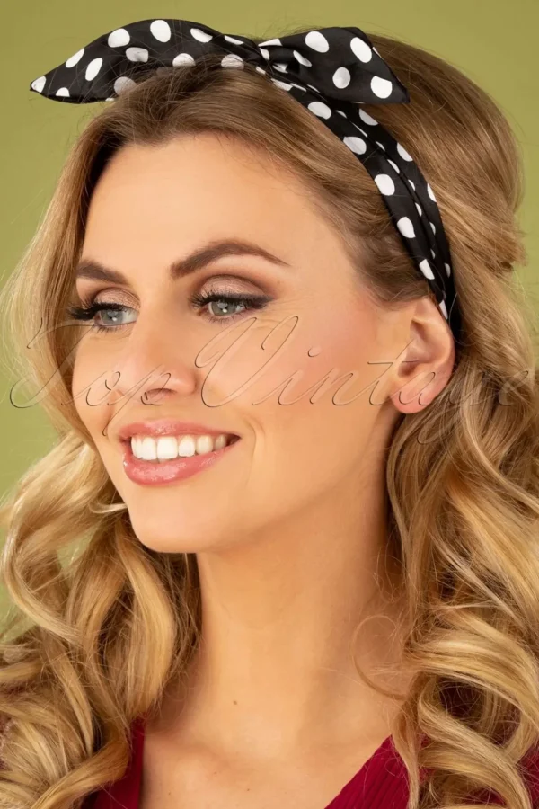 Pin-Up Haarsjaal Zwart Polkadot-ZaZoo Best Sale