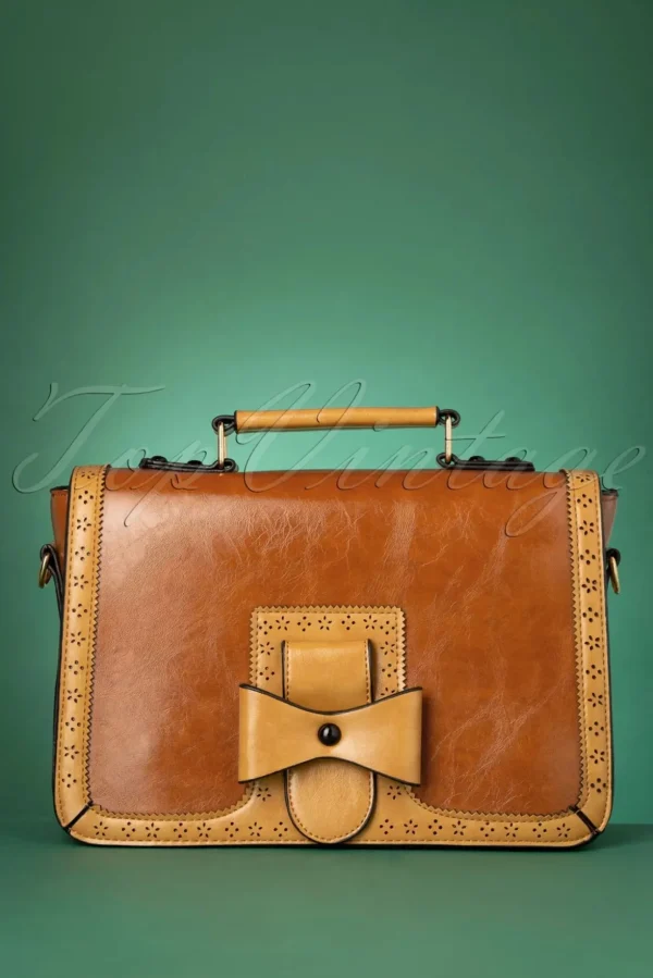 Scandal Office Handtas In Camel En Cognac-Banned Retro Outlet