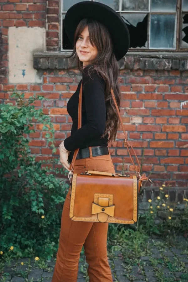 Scandal Office Handtas In Camel En Cognac-Banned Retro Outlet