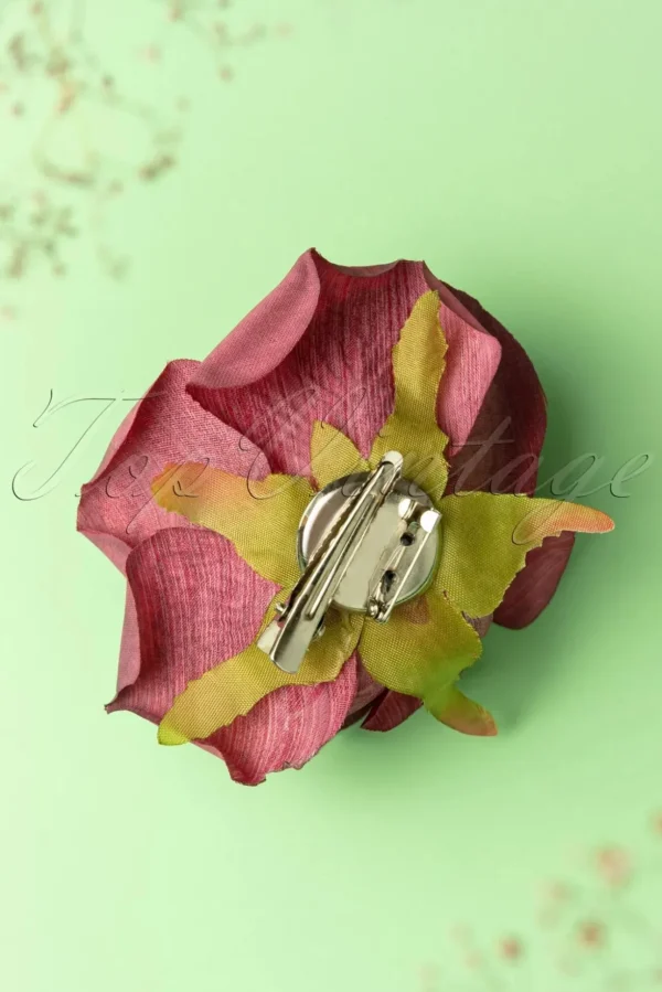 Scented Love Flower Haarclip In Bordeauxrood-Banned Retro Hot