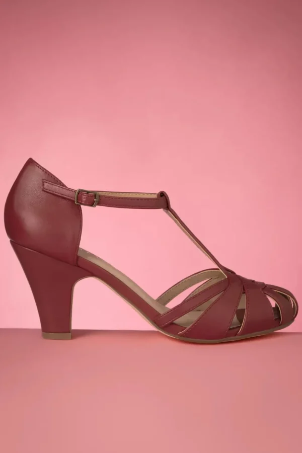 Sergi T-Strap Pumps In Dieprood-Chelsea Crew Online