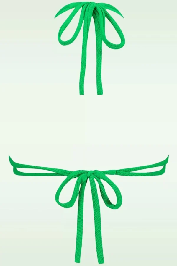 Slide Triangle Bikini Top In Bright Green Relief-TC Beach Hot
