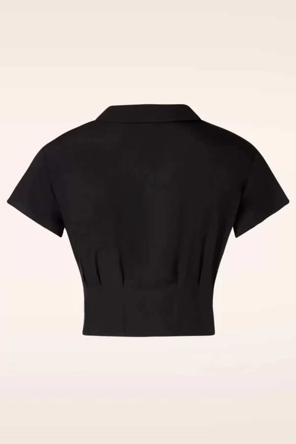 Summer Ahoy Blouse In Zwart-Banned Retro Outlet